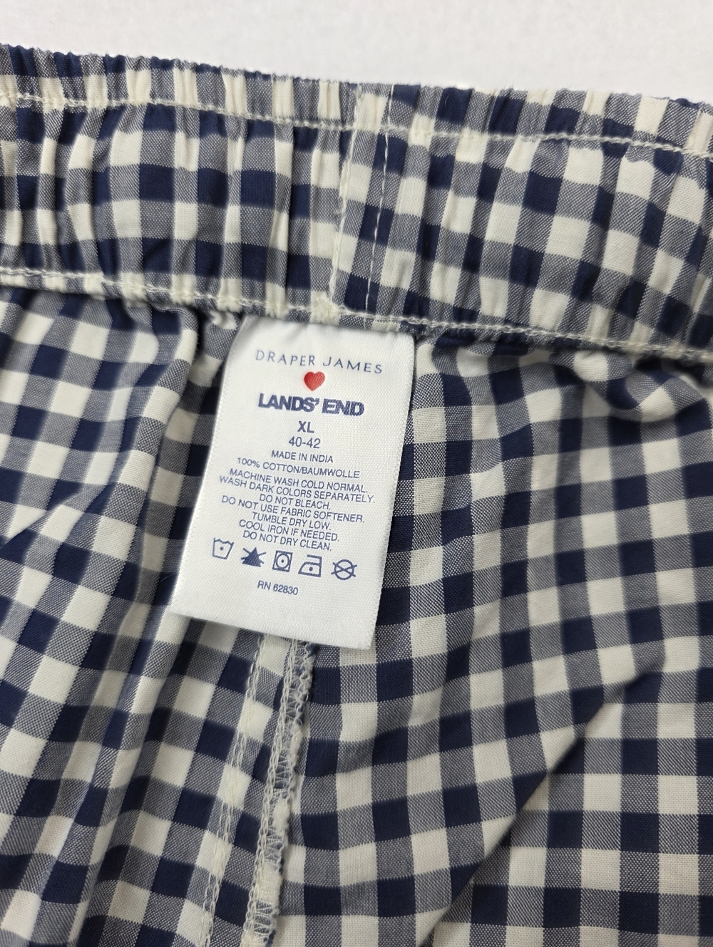 Lands'End Draper James Blue Checkered Pajama Pants Size XL NWOT AN-1425 - Picture 7 of 10